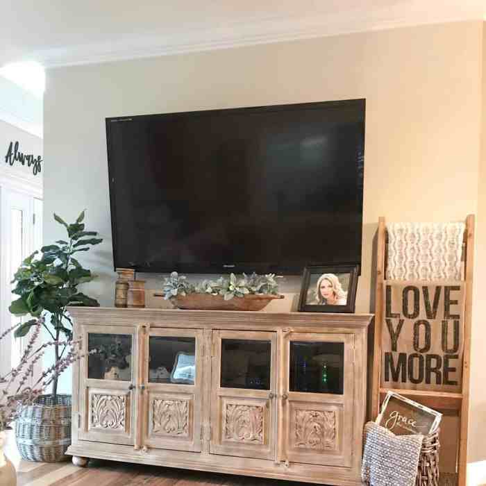 Tv around decorating ideas screen flat decorate stand above decor wall living console interior behind simple mirror arrange frames other