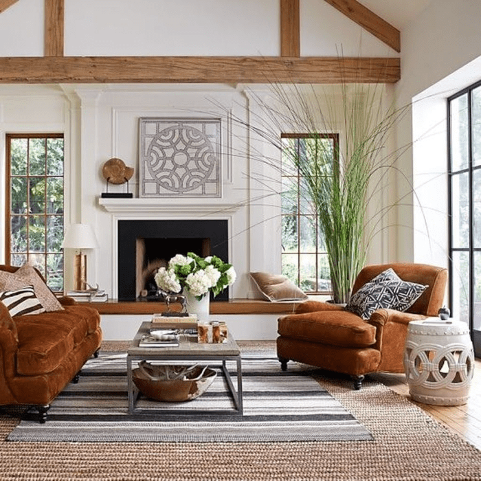 How to decorate a living room rustic style