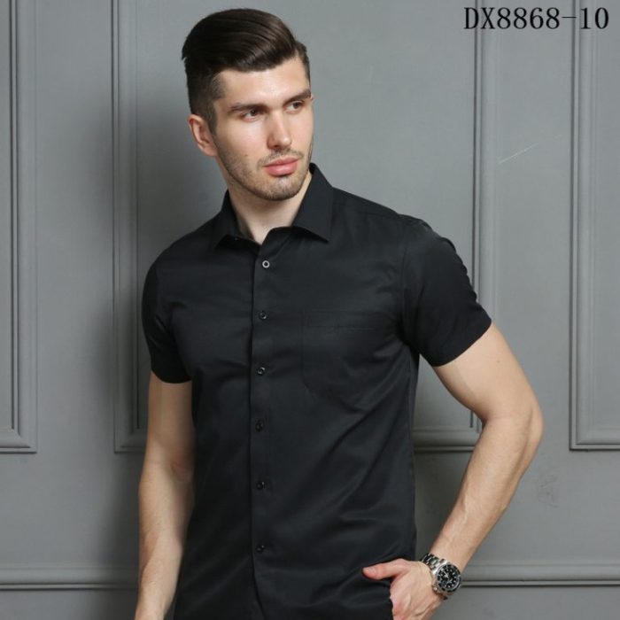 Black casual dress shirt mens